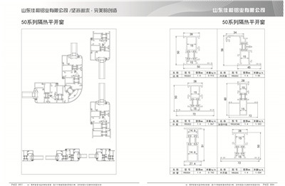 50系列隔热平开窗